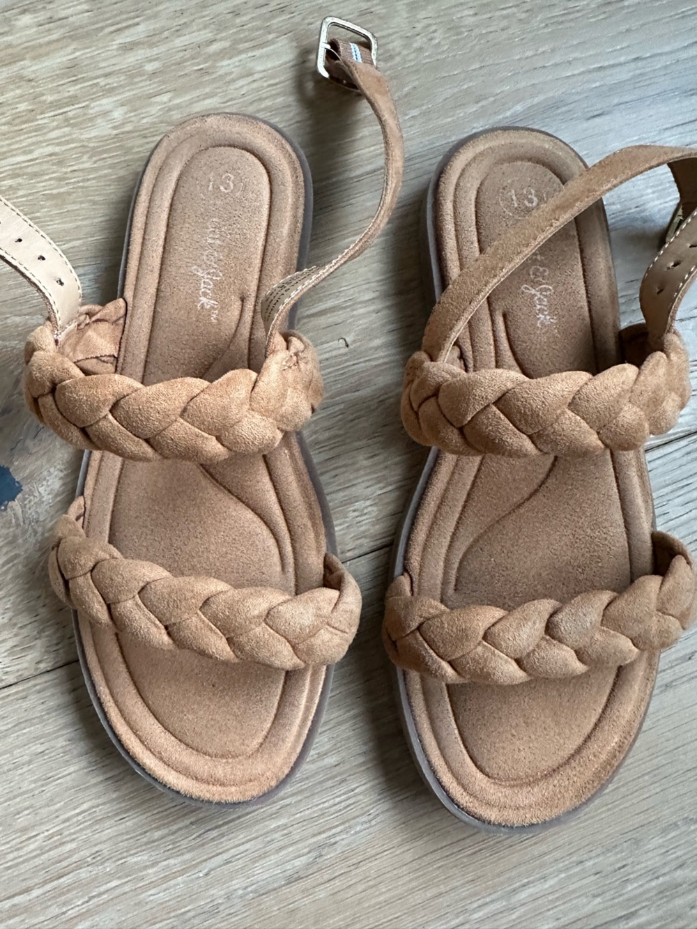 Cat & Jack Braided Strap Sandals in Tan 13